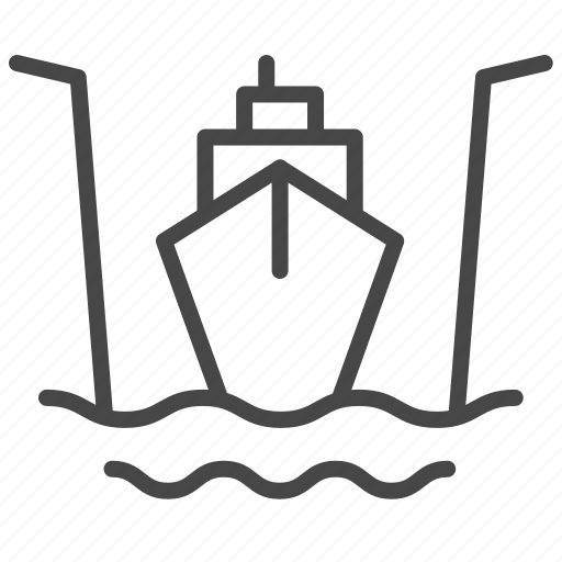 Cannel, canal, port, ship, sea freight, dockyard, shipyard icon - Download on Iconfinder