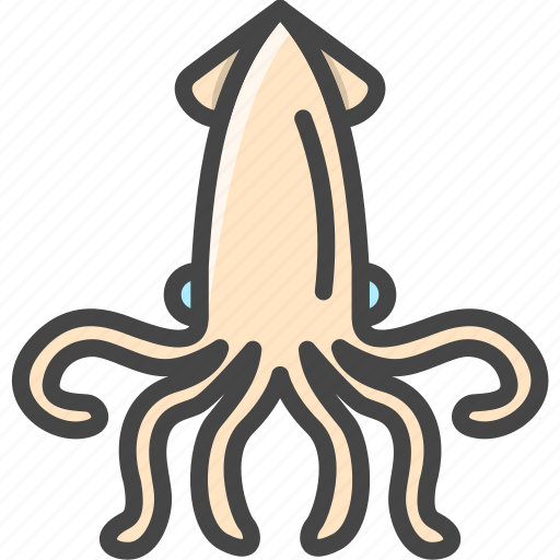 Filled, food, outline, seafood, squid, tentacle icon - Download on Iconfinder