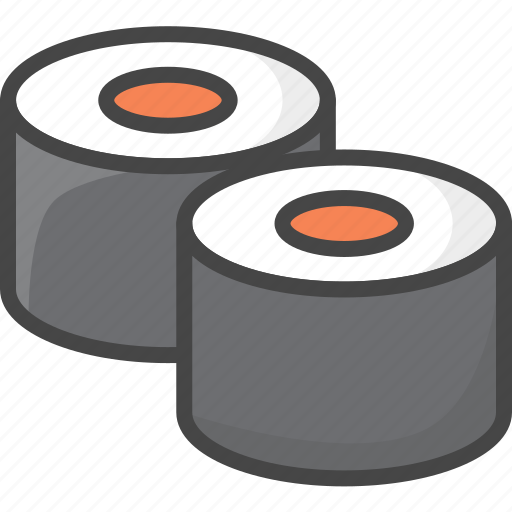 Filled, food, outline, roll, seafood, sushi icon - Download on Iconfinder
