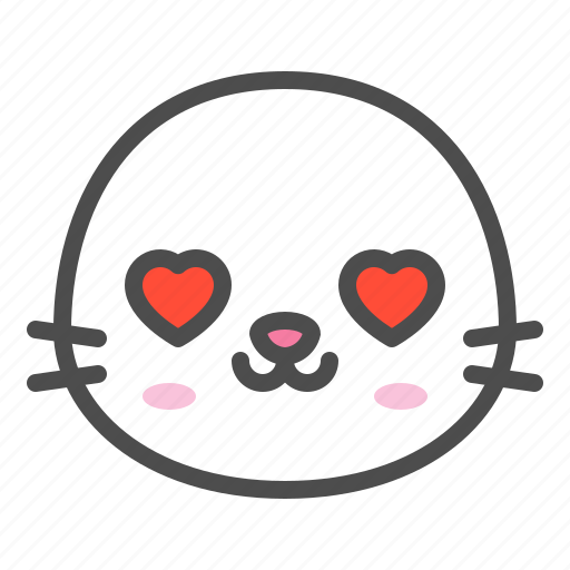 Animal, avatar, emoji, face, love, seal icon - Download on Iconfinder