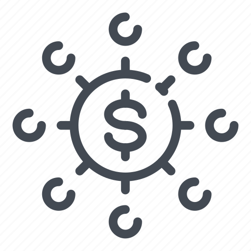 Dollar, money, share, connection, network, finance icon - Download on Iconfinder