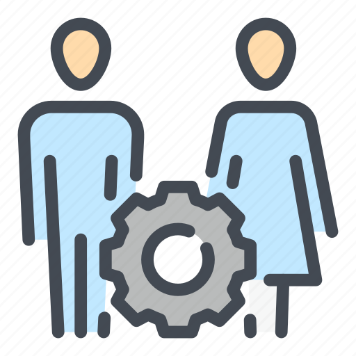 Man, woman, people, gear, cog, settings, configuration icon - Download on Iconfinder