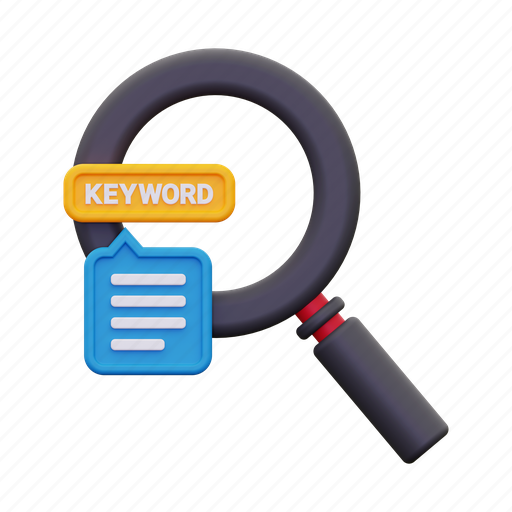 Keyword, seo, optimization, internet, search, marketing, tag 3D illustration - Download on Iconfinder