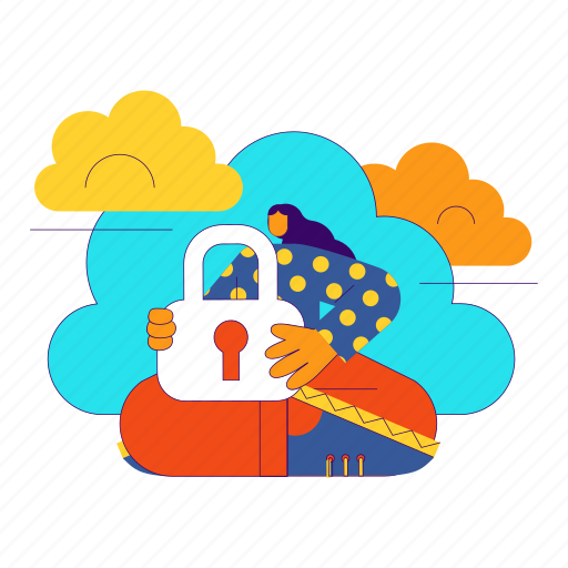 Cloud security, cloud-protection, data-protection, cloud, data, cyber-security, data-security illustration - Download on Iconfinder