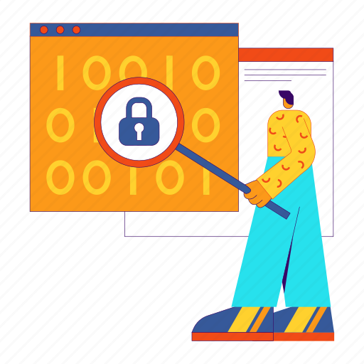 Encrypted data, security, protection, data, secure, access, safety illustration - Download on Iconfinder