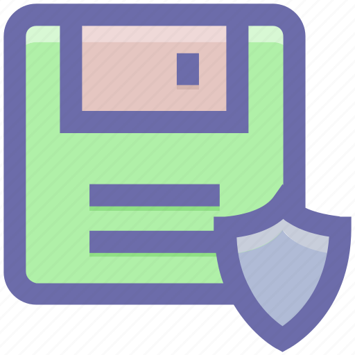 Data security, database, floppy disk, locked data, shield sign icon - Download on Iconfinder