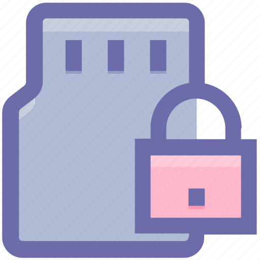Card, device, lock, memory card, mobile card, sd, security icon - Download on Iconfinder