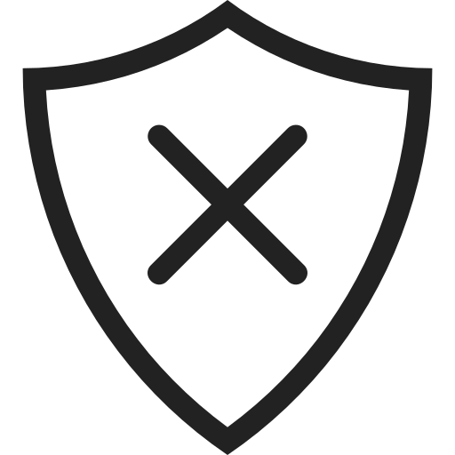 Lock, protection, security, shield, uncheck, protect, safety icon - Free download