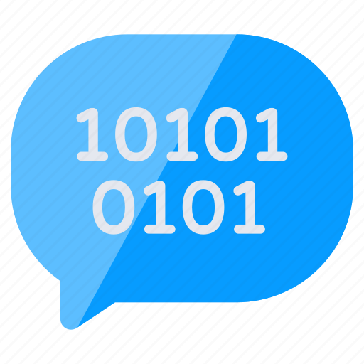 Binary data chat, message, text, communication, conversation icon - Download on Iconfinder