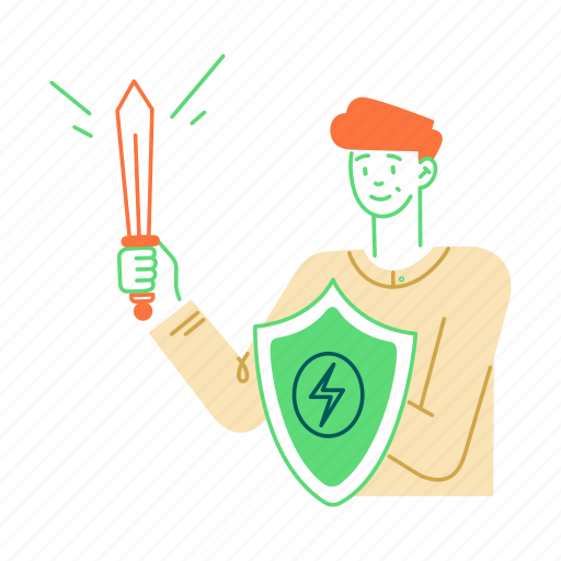 Sword, shield, safety, protection, secure, blade, knife illustration - Download on Iconfinder