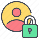 secure person, security, man, user, safe, padlock, privacy