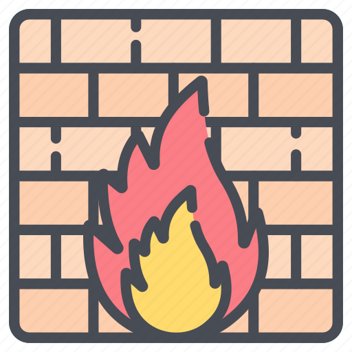 Antivirus, firewall, flame, bricks, defense, protection, burn icon - Download on Iconfinder