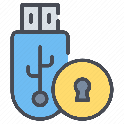 Usb security, drive, computer, memory, data, flash, security icon - Download on Iconfinder