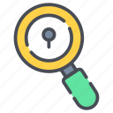 searching security, magnifying glass, data, network, security, internet, website