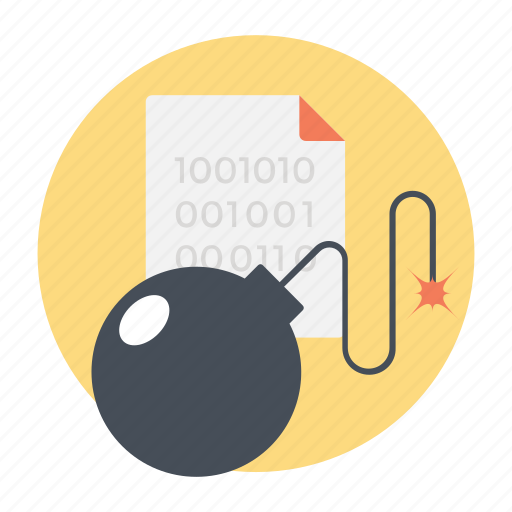 Cyberattack, logic bomb, malware, programming code, slang code icon - Download on Iconfinder