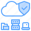 cloud, folder, laptop, protect, server 