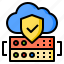 cloud, database, protect, server, shield 