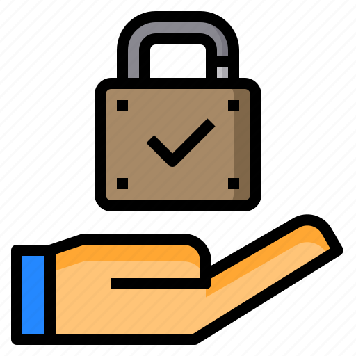 Hand, lock, protect, security, shield icon - Download on Iconfinder