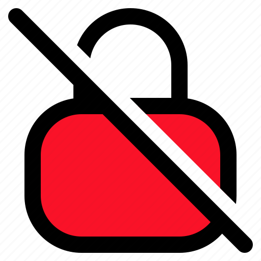 Lock, slash, disabled, safety, danger, warning icon - Download on Iconfinder