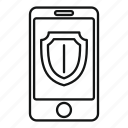 secured, smartphone, vector, thin