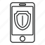 secured, smartphone, vector, thin 