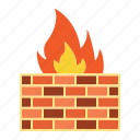 brick, communication, data, fire, firewall, internet, wall