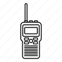 walkie, talkie, mobile, vector, thin