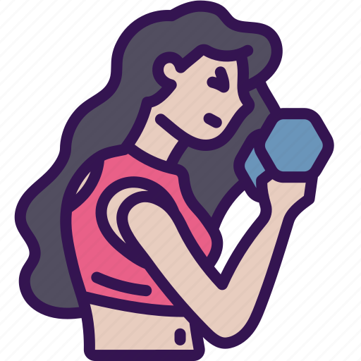 Excercise, weight, sport, sporty, fitness, weightlift, woman icon - Download on Iconfinder