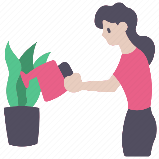 Watering, indoor, plants, grow, women, eco, home icon - Download on Iconfinder