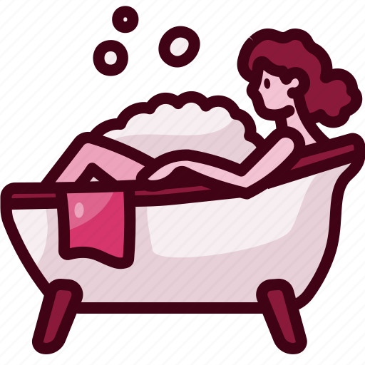 Bathing, bathtub, bathroom, hygiene, washing, women, healthcare icon - Download on Iconfinder