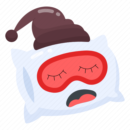 Sleeping accessories, sleeping mask, napping, sleeping pillow, healthy sleep sticker - Download on Iconfinder