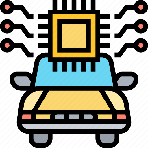 Autonomous, digital, car, microchip, cpu icon - Download on Iconfinder