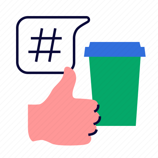 Like, hashtag, coffee, social network, share icon - Download on Iconfinder