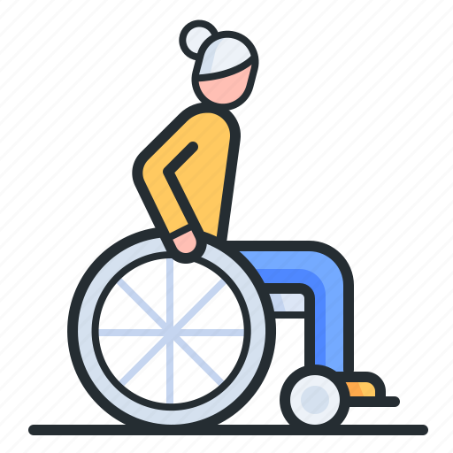 Old, woman, wheelchair, disabled senior icon - Download on Iconfinder