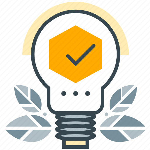 Business, checkmark, leaves, lightbulb, seo, solution icon - Download on Iconfinder
