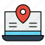gps, laptop, location, navigation, online, pin 