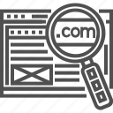 domain, find, search, seo, www icon, website, zoom
