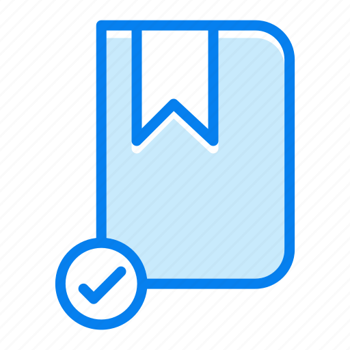 Book, check mark, rebbon, learning, ribbon icon - Download on Iconfinder