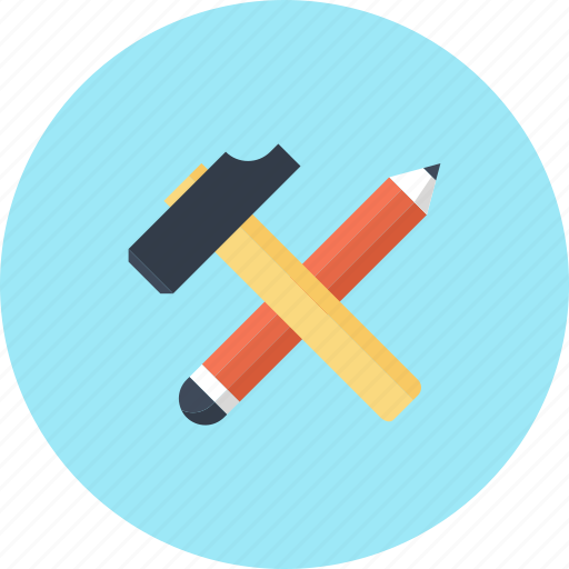 Build, design, development, hammer, instrument, pencil, tool icon - Download on Iconfinder