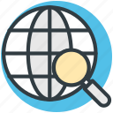 discovery, explore, global search, globe, magnifier