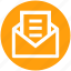 document, email, envelope, letter, message, opened, seo 