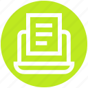 document, file, laptop, notebook, paper, report, seo