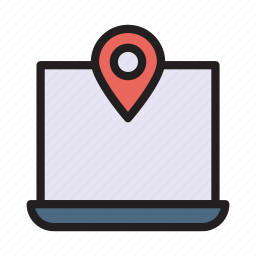 Laptop, location, map, online, pointer icon - Download on Iconfinder