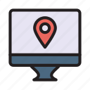 gps, location, map, online, pointer