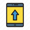 arrow, device, mobile, phone, upload
