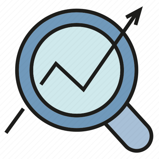 Analytics, arrow, chart, growth, magnifier glass, seo, trend icon - Download on Iconfinder