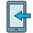 arrow, gadget, mobile, phone, transfer 