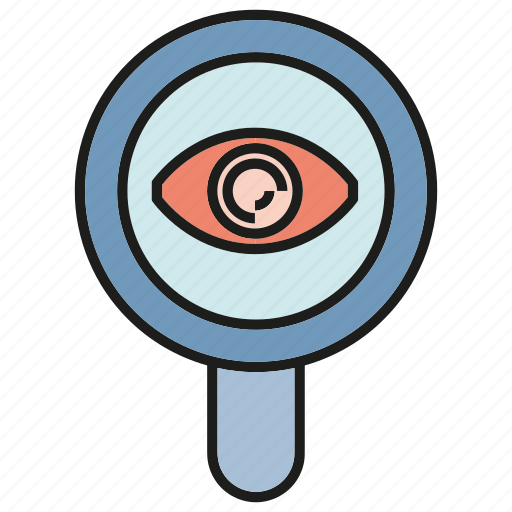 Eye scan, iris scan, magnifier glass, protect, scam, secure icon - Download on Iconfinder