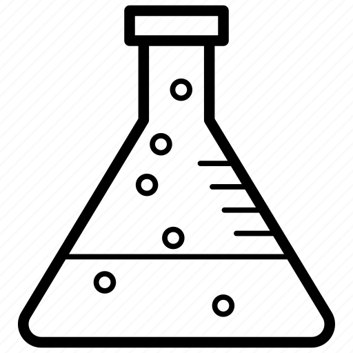 Chemical flask, chemistry flask, conical flask, elementary flask, erlenmeyer flask, lab accessories, laboratory concept icon - Download on Iconfinder