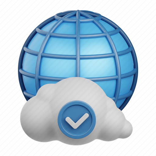 Verified, network, approved, check, cloud, communication, web icon - Download on Iconfinder